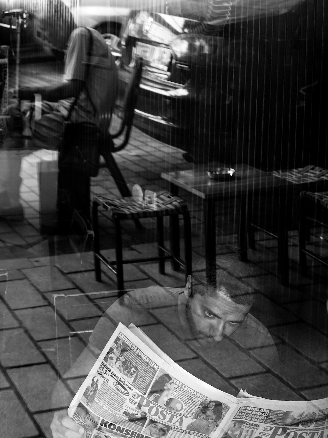 Pile of newspapers close-up